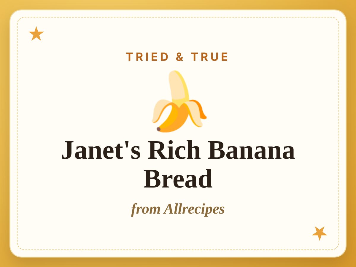 Janet's Rich Banana Bread, a Tried & True recipe from Allrecipes